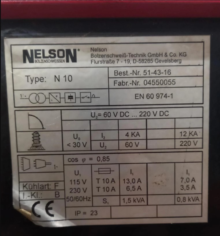 Máquina de Solda Pino Nelson N 10 - Imagem 4