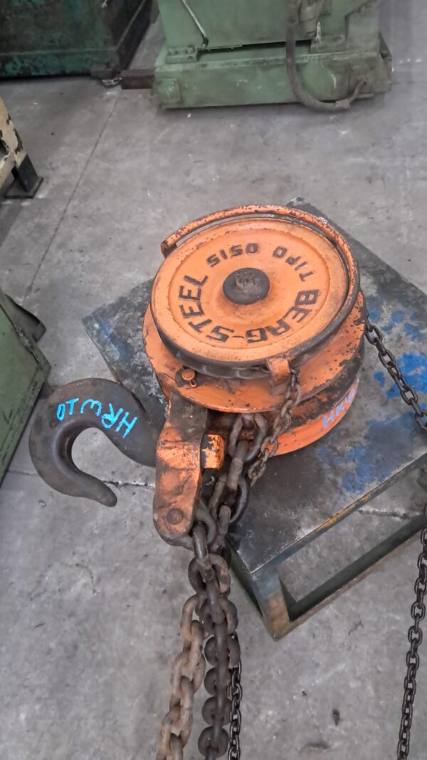 Talha Manual Berg Steel 5 ton x 5 metros com Trole Manual